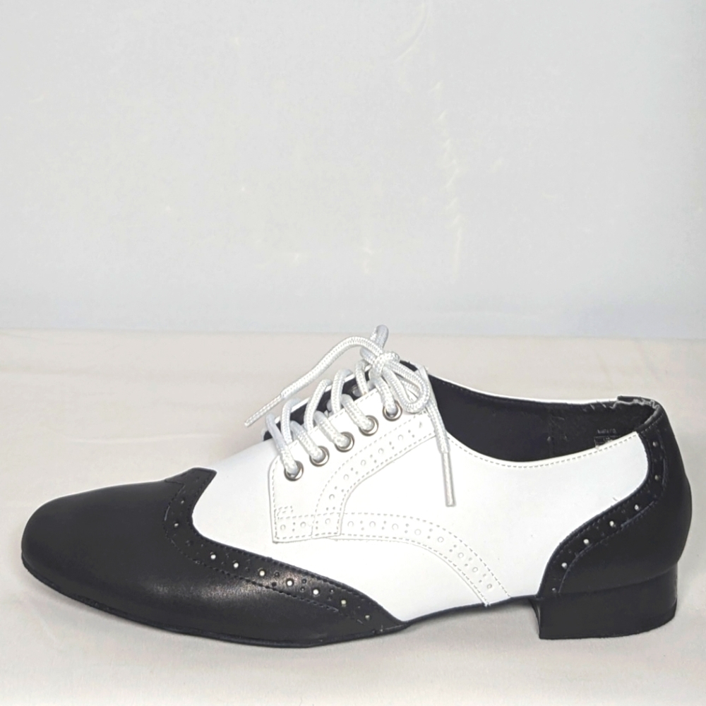 NEW Very Fine Mens Zephyr Leather Dance Shoe Sz 9 black/white